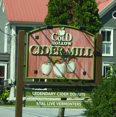 Cold Hollow Cider Mill sign